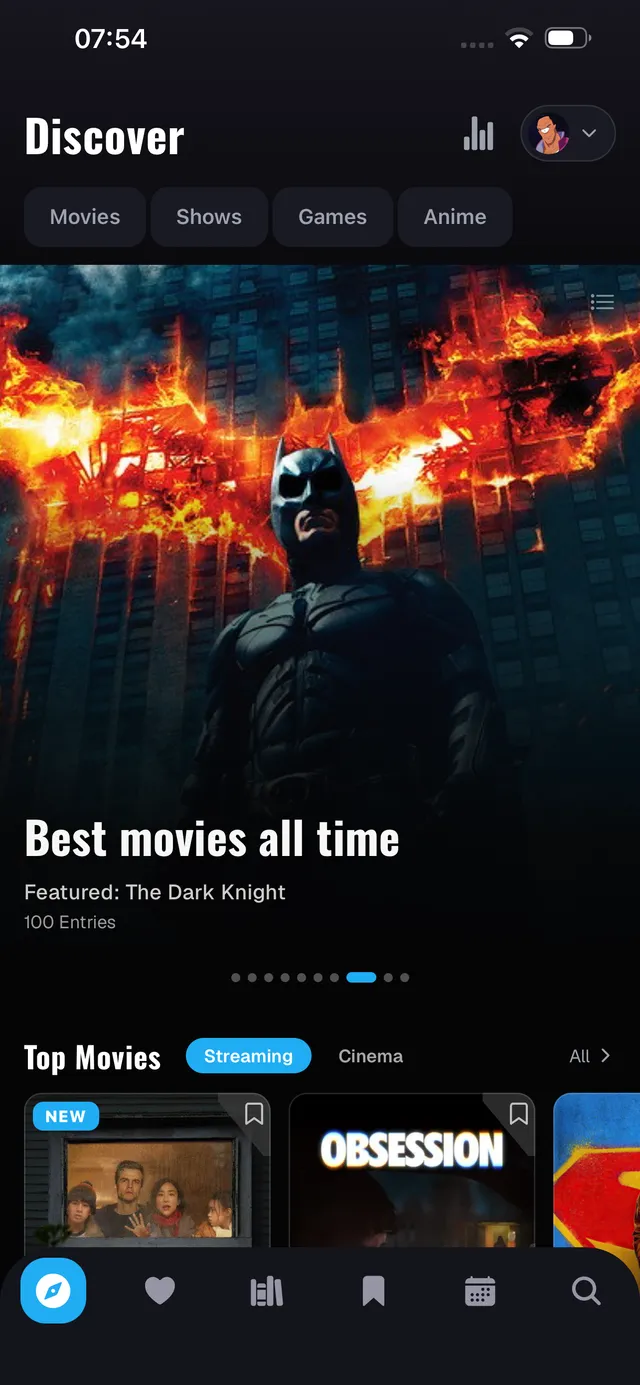 Discover in the WatchNPlay app